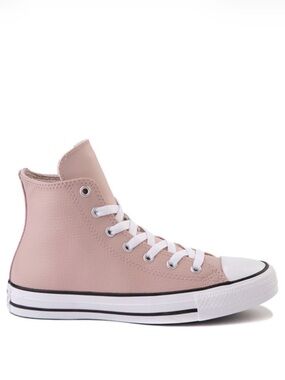 CONVERSE Chuck Taylor All Star Hi Top Pink Leather Sneaker *Big Kid sizing